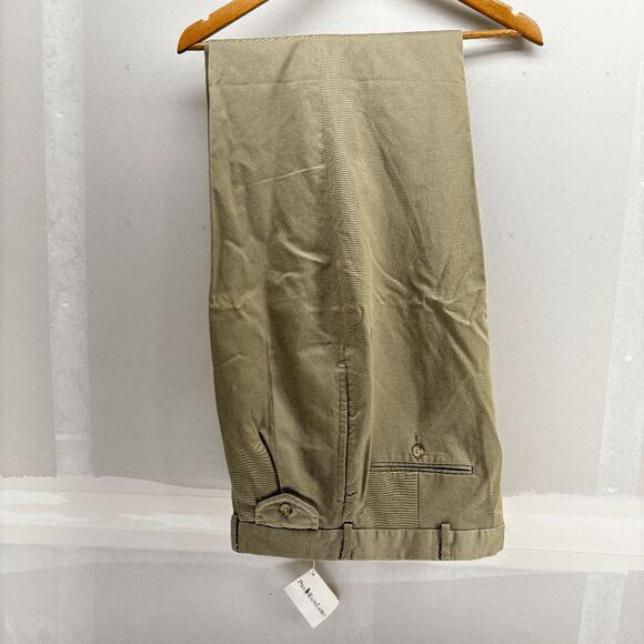 NWT Polo Ralph Lauren Stewart Pant Men 36 Brown Chino Trouser Cotton NOS VTG New - Picture 7 of 11